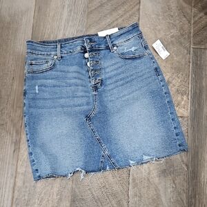 NWT! Stretch Denim Button-Up Skirt Size 10